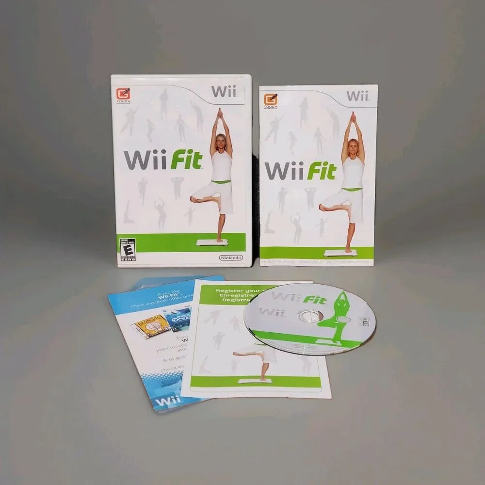 Wii Fit (Nintendo Wii, 2008) Complete With Manual And Case Working Workout Game